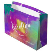 Farbenfrohe Abstrakte Elegante Geschenktasche Große Geschenktüte (Rückseite Schrägansicht)