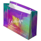 Farbenfrohe Abstrakte Elegante Geschenktasche Große Geschenktüte (Vorderseite Schrägansicht)