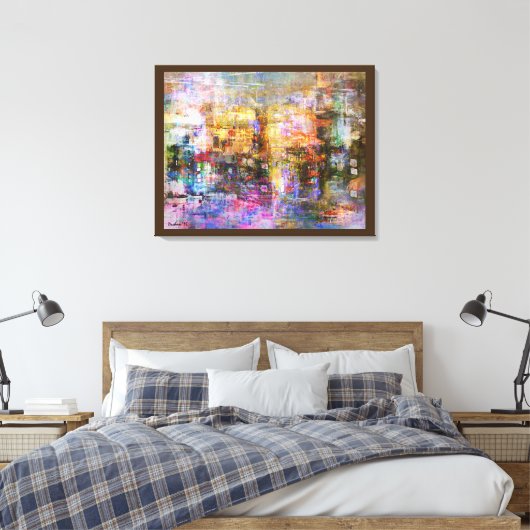 Farbenfrohe Abstrakte Erinnerungen der digitalen K Leinwanddruck (Insitu (Schlafzimmer))