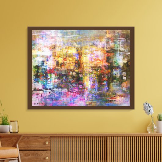 Farbenfrohe Abstrakte Erinnerungen der digitalen K Leinwanddruck (Insitu (Wohnzimmer))