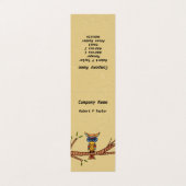 Farbenfrohe Abstrakte Eule auf dem Baumzweig Tan Visitenkarten (Außenseite Aufgefaltet)