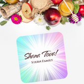 Farbenfrohe Abstrakte Explosion Rosh Hashanah Stic Quadratischer Aufkleber