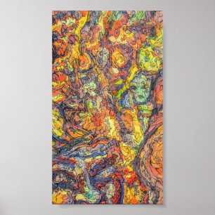 Farbenfrohe Abstrakte Expressionismus-Malerei Post Poster