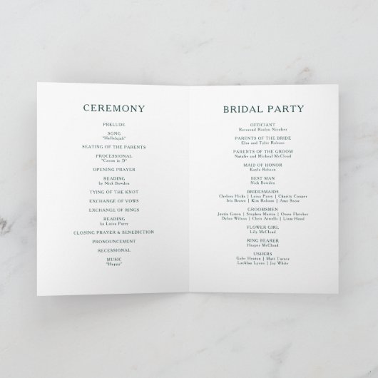 Farbenfrohe Abstrakte Faltenhochzeit Programm (Innenseite)