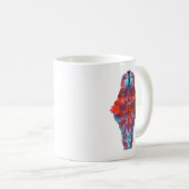 Farbenfrohe Abstrakte Faltpaint Symmetry von Karee Kaffeetasse (VorderseiteRechts)