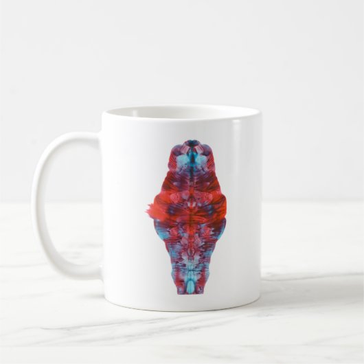 Farbenfrohe Abstrakte Faltpaint Symmetry von Karee Kaffeetasse (Links)
