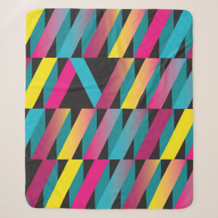 Farbenfrohe abstrakte Farbbandgeometrie Sherpadecke