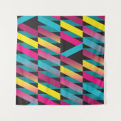 Farbenfrohe abstrakte Farbbandgeometrie Wandteppich (Vorderseite (Horizontal))