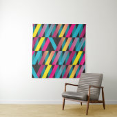 Farbenfrohe abstrakte Farbbandgeometrie Wandteppich (Beispiel)