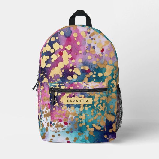 Farbenfrohe Abstrakte Farbe Spritzer Art (13) Bedruckter Rucksack (Vorderseite)