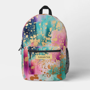 Farbenfrohe Abstrakte Farbe Spritzer Art (19) Bedruckter Rucksack