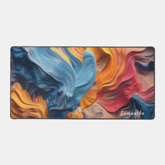 Farbenfrohe Abstrakte Farbe Spritzer Art (5) Schreibtischunterlage (Vorderseite)