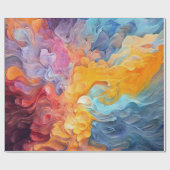 Farbenfrohe Abstrakte Farbe Spritzer Art (8) Geschenkpapier (Flach)