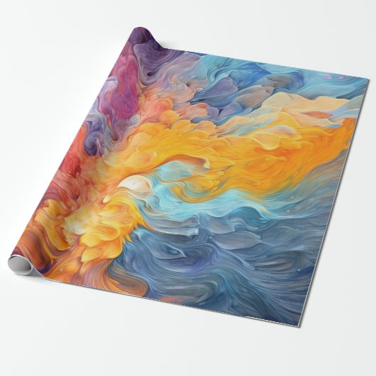 Farbenfrohe Abstrakte Farbe Spritzer Art (8) Geschenkpapier (Ungerollt)