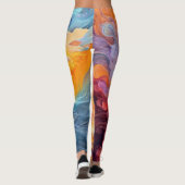 Farbenfrohe Abstrakte Farbe Spritzer Art (8) Leggings (Rückseite)