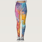 Farbenfrohe Abstrakte Farbe Spritzer Art (8) Leggings (Vorderseite)
