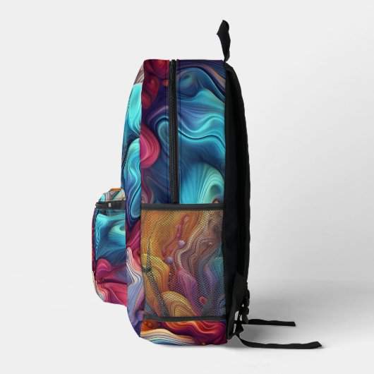 Farbenfrohe Abstrakte Farbe Spritzer Art (9) Bedruckter Rucksack (Rechts)