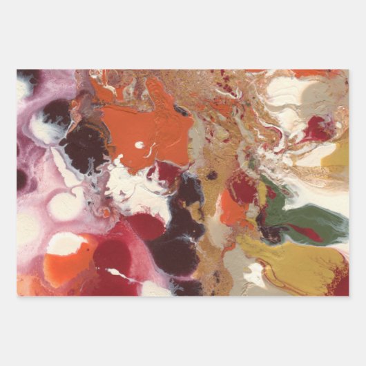 Farbenfrohe Abstrakte Farbmuster Geschenkpapier Set (Vorderseite 2)