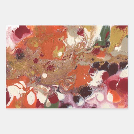 Farbenfrohe Abstrakte Farbmuster Geschenkpapier Set (Vorderseite)