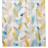 Farbenfrohe Abstrakte Federn Duschvorhang (Vorderseite)