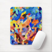 Farbenfrohe Abstrakte Fingermalerei Mousepad (Mit Mouse)