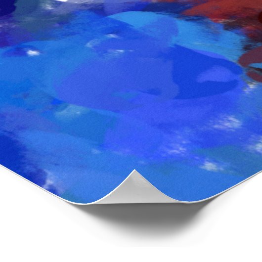 Farbenfrohe Abstrakte Fingermalerei Poster (Ecke)