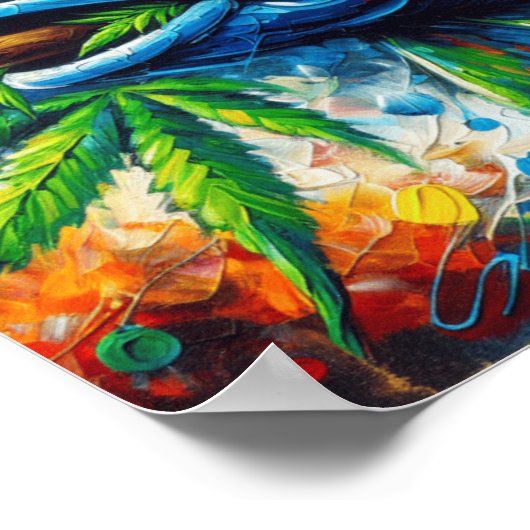 Farbenfrohe Abstrakte Fischmauer Dekoration Kunst, (Ecke)