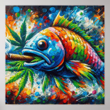 Farbenfrohe Abstrakte Fischmauer Dekoration Kunst,