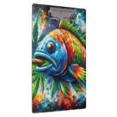 Farbenfrohe Abstrakte Fischmauer Dekoration Kunst, Klemmbrett (Rechts)