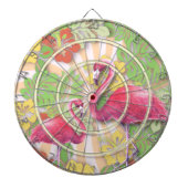 Farbenfrohe Abstrakte Flamingo & Dartboard Dartscheibe (vorne)