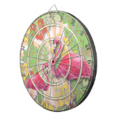 Farbenfrohe Abstrakte Flamingo & Dartboard Dartscheibe (Vorderseite rechts)