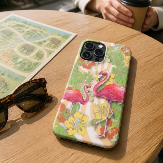 Farbenfrohe Abstrakte Flamingo & Floral Case-Mate iPhone Hülle