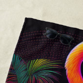 Farbenfrohe Abstrakte Flamingo Zeichnend Strandtuch (Beispiel)