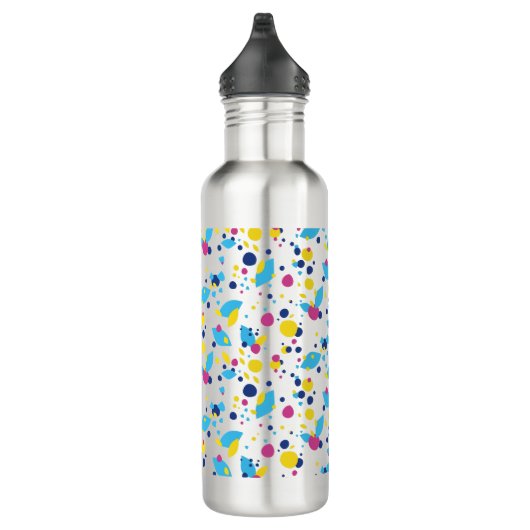 Farbenfrohe abstrakte Formen. Edelstahlflasche (Rechts)