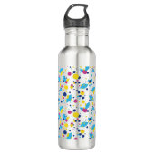 Farbenfrohe abstrakte Formen. Edelstahlflasche (Vorderseite)