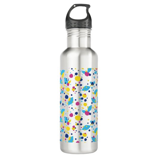 Farbenfrohe abstrakte Formen. Edelstahlflasche (Vorderseite)