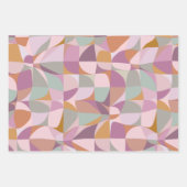 Farbenfrohe Abstrakte Formen in Pflaumen-Erdtönen Geschenkpapier Set (Vorderseite)