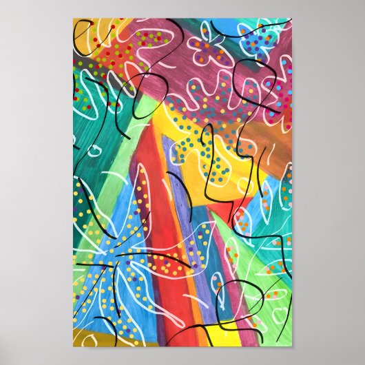 Farbenfrohe Abstrakte Formen - Lebhafte Kunst Poster (Vorne)