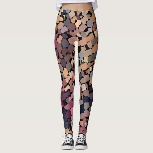 Farbenfrohe Abstrakte Formen Leggings (Vorderseite)