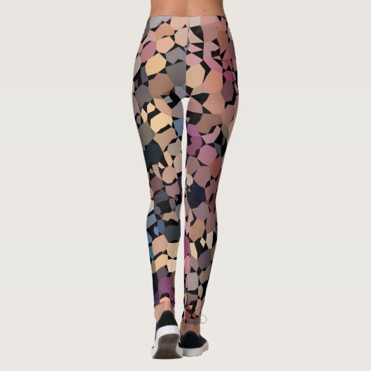 Farbenfrohe Abstrakte Formen Leggings (Rückseite)