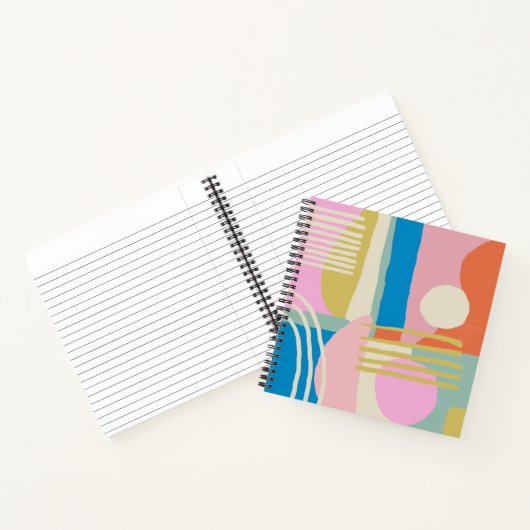 Farbenfrohe Abstrakte Formen Moderne, einzigartig  Notizblock (Innenseite)