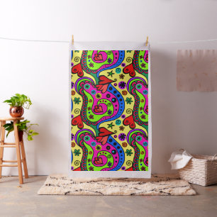 Farbenfrohe abstrakte Formen psychedelische Kunst Stoff