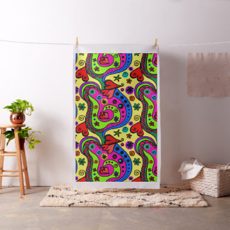 Farbenfrohe abstrakte Formen psychedelische Kunst Stoff