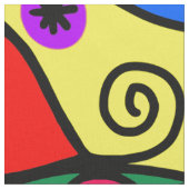 Farbenfrohe abstrakte Formen psychedelische Kunst Stoff (Nahaufnahme)