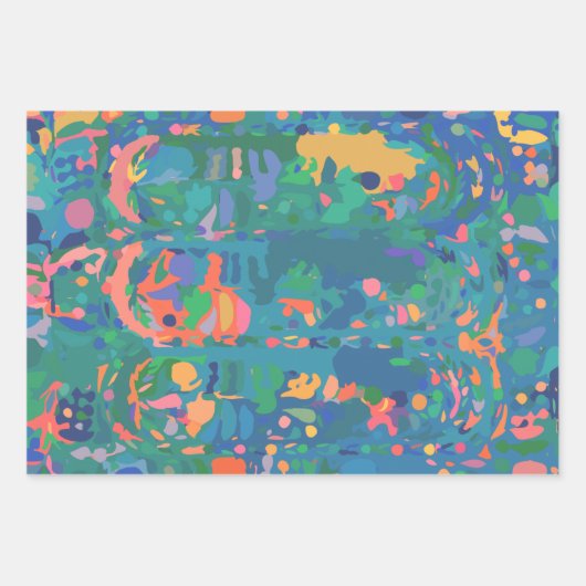 Farbenfrohe Abstrakte Formen von Boho Geschenkpapier Set (Vorderseite 2)