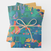 Farbenfrohe Abstrakte Formen von Boho Geschenkpapier Set (Beispiel)