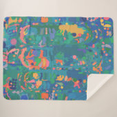 Farbenfrohe Abstrakte Formen von Boho Sherpadecke (Vorderseite (Horizontal))