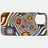 Farbenfrohe Abstrakte Fraktal Art Monogramm Case-Mate iPhone Hülle (Rückseite (Horizontal))