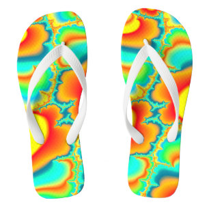 Farbenfrohe abstrakte Fraktal psychedelische Sitte Badesandalen