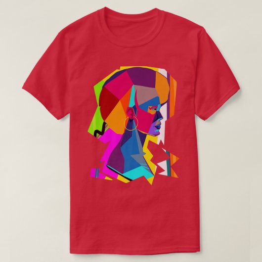 Farbenfrohe abstrakte Frau mit afro T-Shirt (Design vorne)